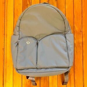 Lululemon Silver Double Zip Backpack NWOT